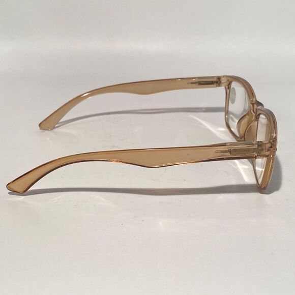 1394 Helen 2.50 Reading Glasses Thin Rectangle Bluelight Filter Taupe Frames NWT - Picture 6 of 9